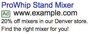 Image from google.com - ProWhip Stand Mixer Ad www.example.com 20% off mixers in our Denver store. Find the right mixer for you.