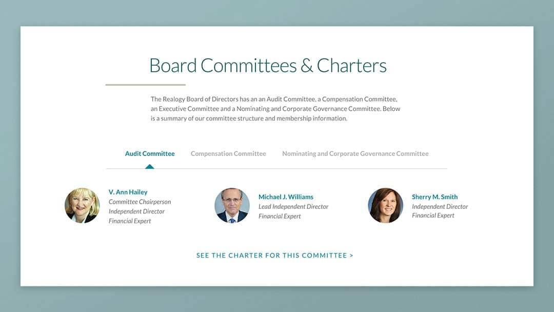 Board Committees and Charters module